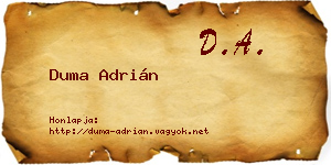 Duma Adrián névjegykártya